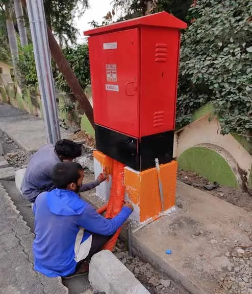 Feeder pillar installation on site